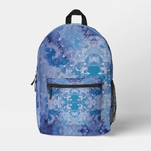 Blue Jeans Retro Tie Dye Bedrukte Rugzak (Voorkant)