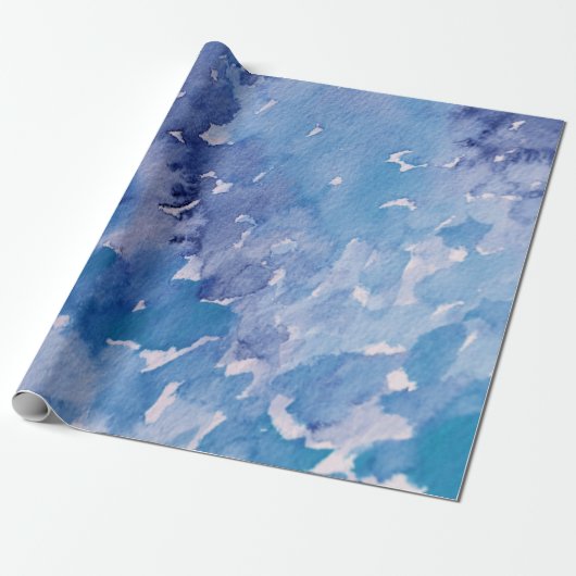 Blue Jeans Retro Tie Dye Cadeaupapier (Uitgerold)