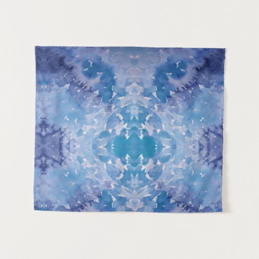 Blue Jeans Retro Tie Dye Wandkleed (Voorkant (horizontaal))