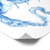 Blue Jellyfish Art Print no.4 Nautical Wall Decor (Hoek)