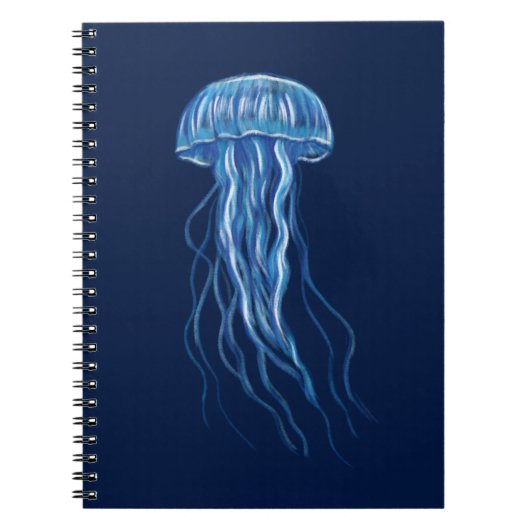 Blue Jellyfish illustratie ontwerp Notitieboek (Voorkant)