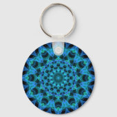 Blue Jellyfish Kaleidoscope Sleutelhanger (Voorkant)