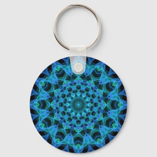 Blue Jellyfish Kaleidoscope Sleutelhanger (Voorkant)