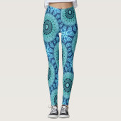 Blue Jellyfish Mandala Ocean-Inspired Symmetry Leggings (Voorkant)