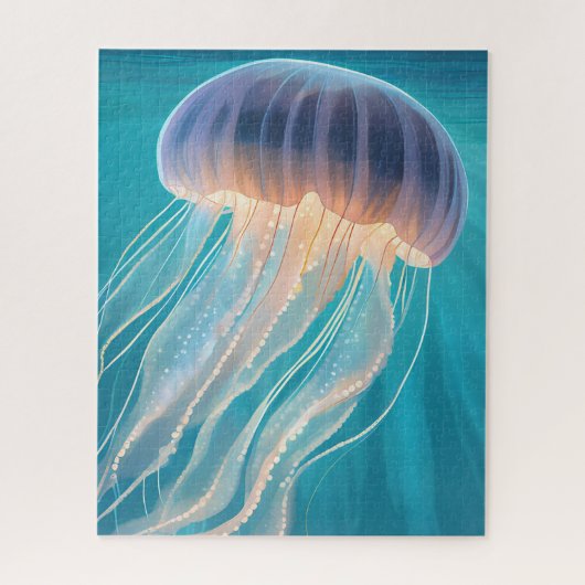 Blue Jellyfish | Ocean Animal Painting Art Legpuzzel (Verticaal)