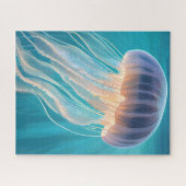 Blue Jellyfish | Ocean Animal Painting Art Legpuzzel (Horizontaal)