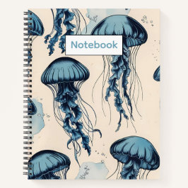 Blue Jellyfish Ocean Themd College Notitieboek