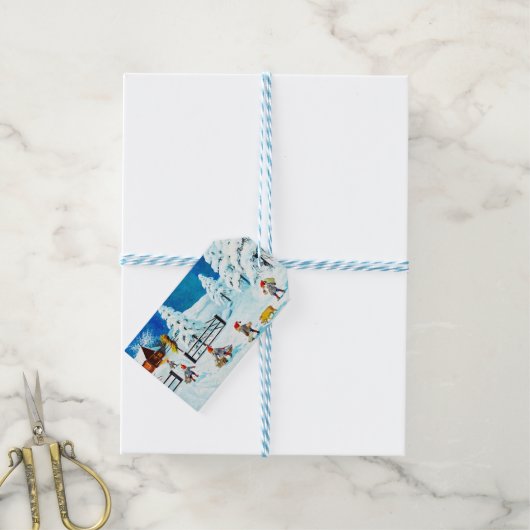 Blue Jenny Nyström Gnome  Zweeds Kerstfeest Cadeaulabel (Met Touw)