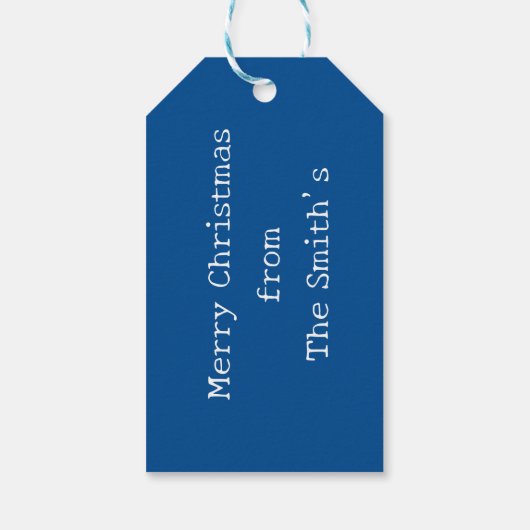 Blue Jenny Nyström Gnome  Zweeds Kerstfeest Cadeaulabel (Achterkant)