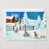 Blue Jenny Nyström Gnome  Zweeds Kerstfeest Feestdagenkaart (Voorkant)