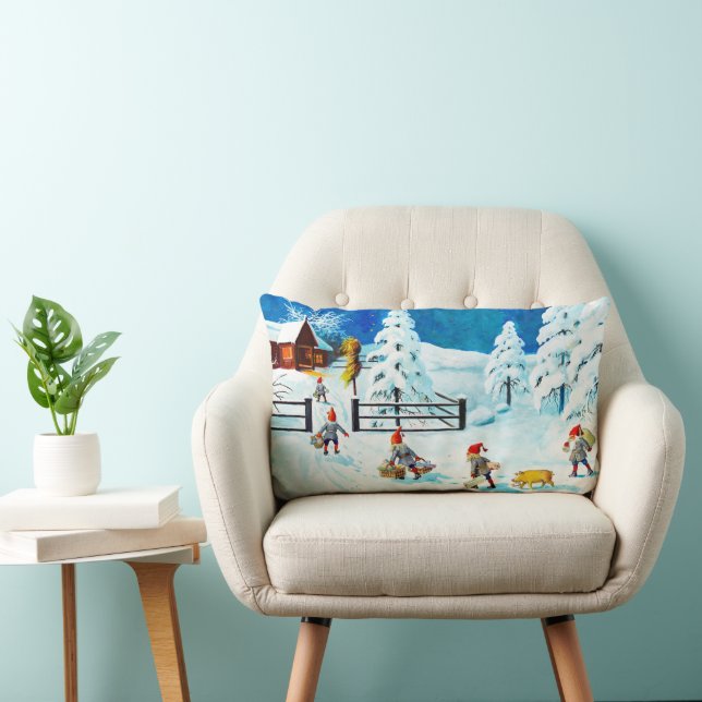 Blue Jenny Nyström Gnome  Zweeds Kerstfeest Kussen (Stoel)