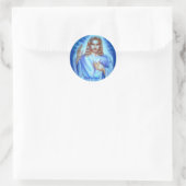 Blue Jesus afbeelding Ronde Sticker (Tas)