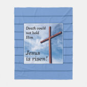 Blue JESUS IS RISEN Easter Fleece Deken (Voorkant)