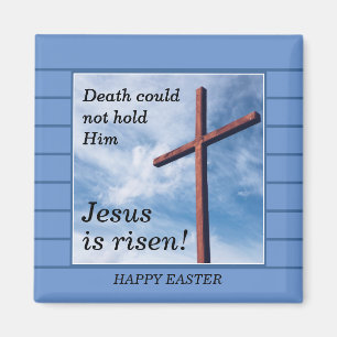 Blue JESUS IS RISEN Easter Magneet