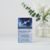 Blue Jet Plane in Sky Charter Pilot Visitekaartjes (Staand voorkant)