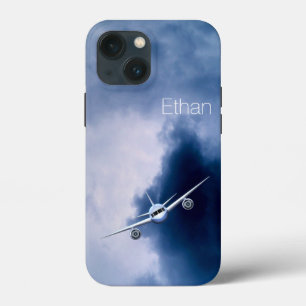 Blue Jet Plane in Sky Pilot Aviation Xtreme iPhone 13 Mini Hoesje