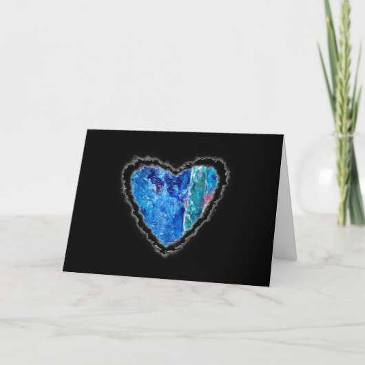 Blue Jewel Abstract Heart Romance Valentijn Love Feestdagen Kaart (Voorkant)