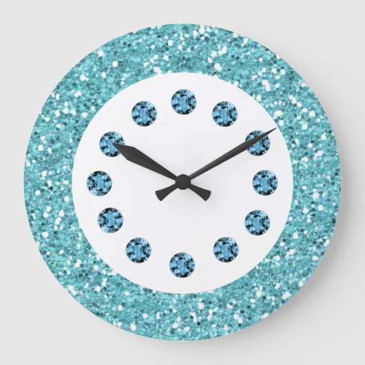 Blue Jewel Bling Wall klok (Voorkant)