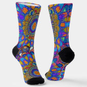 Blue Jewel Mandala Socks Sokken (Gebogen)