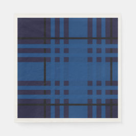 Blue Jewel Plaid Tartan Paper Napkin Servet