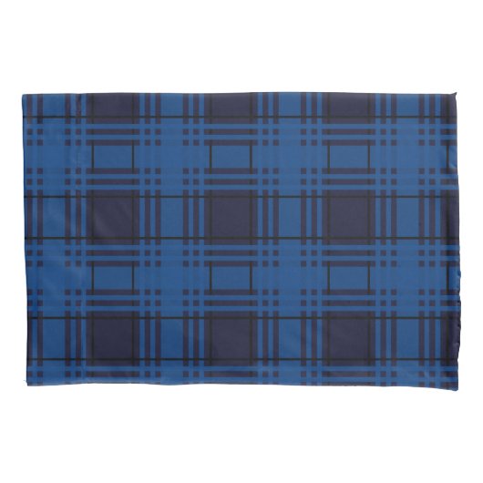 Blue Jewel Plaid Tartan Pillowcase Kussensloop (Voorkant)