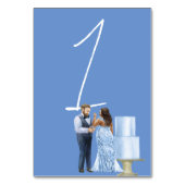 Blue Jewel Wedding Event Reception Table Number Kaart (Achterkant)