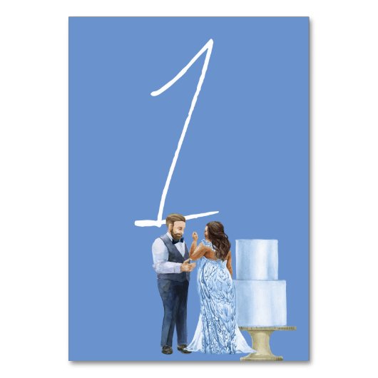 Blue Jewel Wedding Event Reception Table Number Kaart (Achterkant)