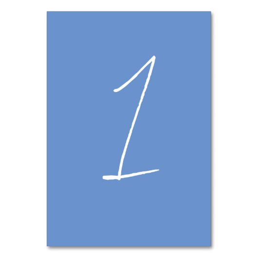 Blue Jewel Wedding Event Reception Table Number Kaart (Voorkant)