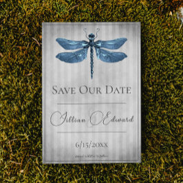 Blue Jeweled Dragonfly Save the Date Aankondiging