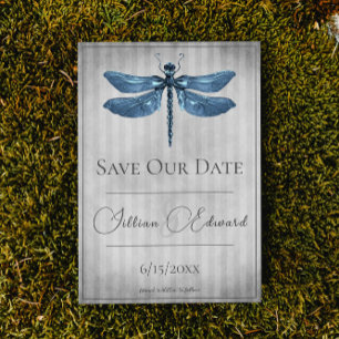 Blue Jeweled Dragonfly Save the Date Aankondiging