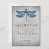 Blue Jeweled Dragonfly Save the Date Aankondiging (Voorkant)