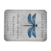 Blue Jeweled Dragonfly Save the Date Magneet (Horizontaal)