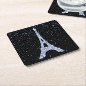 Blue Jeweled Eiffeltoren Kartonnen Onderzetters (Schuin)