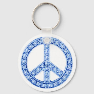 Blue Jewels Peace Sign Sleutelhanger
