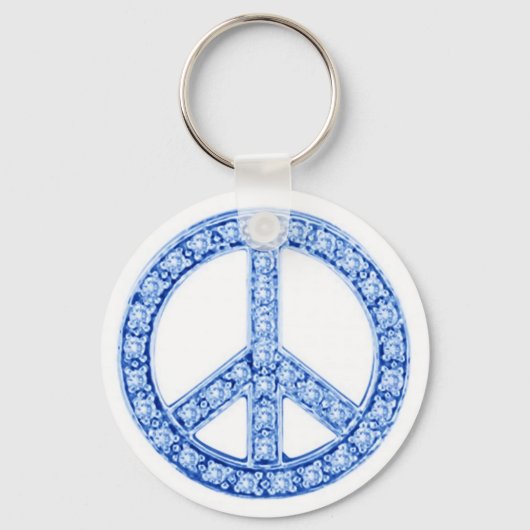 Blue Jewels Peace Sign Sleutelhanger (Voorkant)