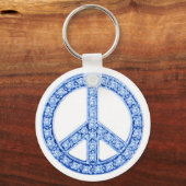 Blue Jewels Peace Sign Sleutelhanger (Voorkant)