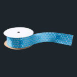 Blue Jewish Star Ribbon Satijnen Lint<br><div class="desc">Dit mooie lint is perfect voor Hanukkah of een geschenk voor een joodse gelegenheid,  zoals een Bat Mitzvah of een pekel.</div>