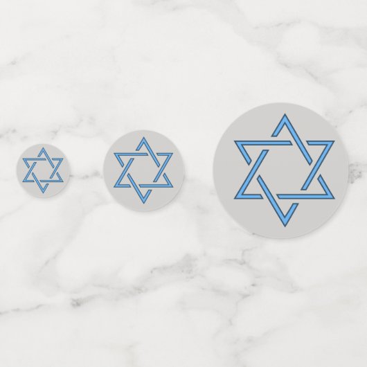 Blue Jewish Stars Design Table Confetti (Achterkanten)