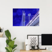 Blue Jiefang Bridge Poster (Thuiskantoor)