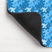Blue Jigzaag Puzzle Muismat (Hoek)