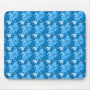 Blue Jigzaag Puzzle Muismat