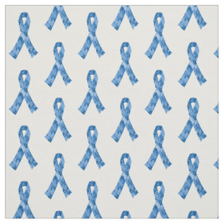 Blue Jigzaag Puzzle Pattern Ribbon Stof