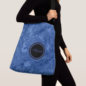 Blue Jigzaag Puzzle Pineersels Voeg naam of monogr Crossbody Tas (Dichtbij)