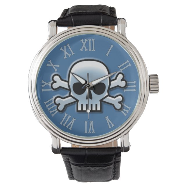 Blue Jolly Roger Horloge (Voorkant)