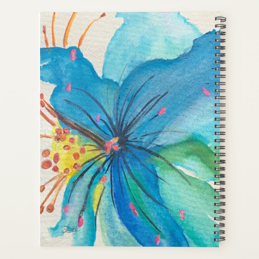Blue Joy Abstract Floral Planner (Achterkant)