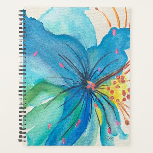 Blue Joy Abstract Floral Planner (Voorkant)