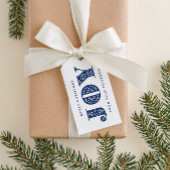 Blue Joy Swedish Dala Horse Holiday Gift Label Cadeaulabel