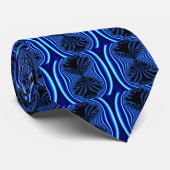 Blue Julia Set Fractal Stropdas (Opgerold)