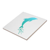 Blue Jumping Dolphin met bubbels Tile Tegeltje (Zijkant)