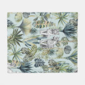 Blue Jungle White TIgers Fleece Blanket (Voorkant (Horizontaal))